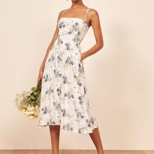 Reformation White Rosehip Midi Dress US4